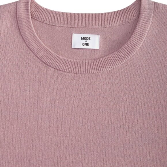 Mode of One Boxy Men's Regular Fit Crewneck Sweater Pale Elderberry Size L - Picture 3 of 8